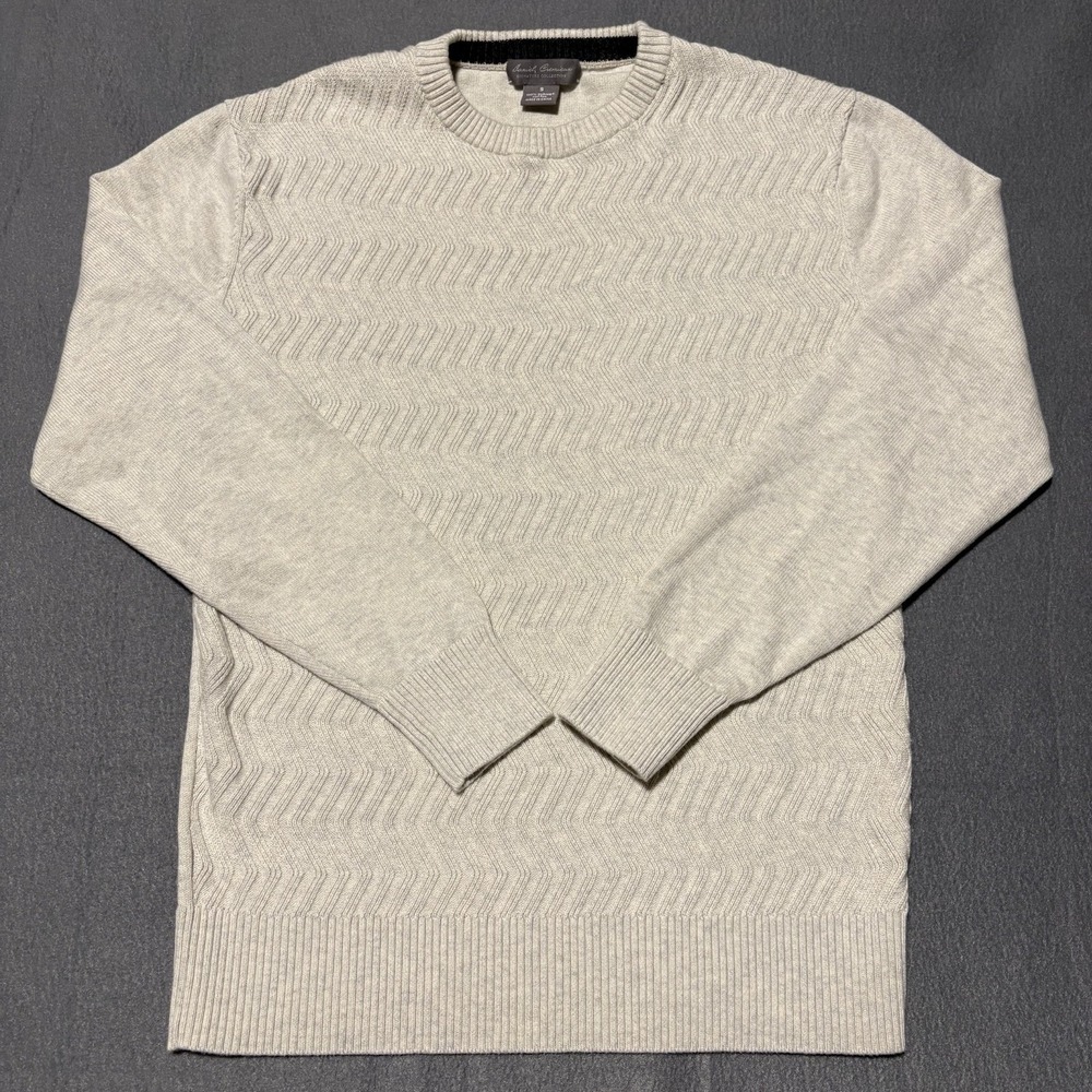 Daniel Cremieux Sweater Mens S Tan Supima Cotton Textured Chevron Knit